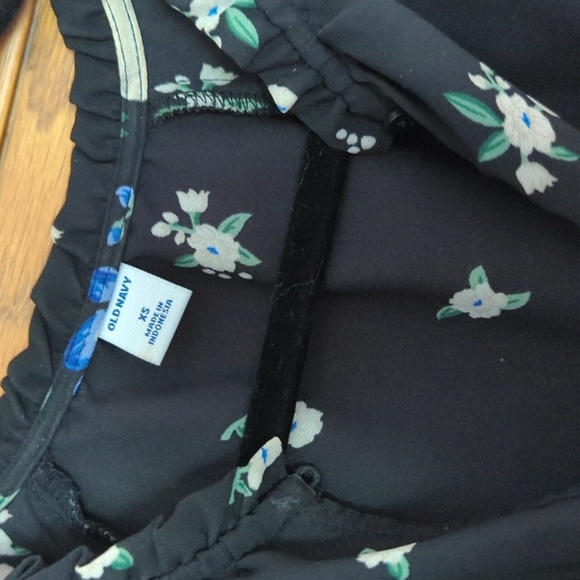 High-Neck Ruffle-Trim Georgette Top for Women Floral Print Size XS - Picture 2 of 8